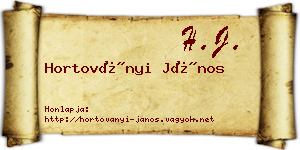 Hortoványi János névjegykártya